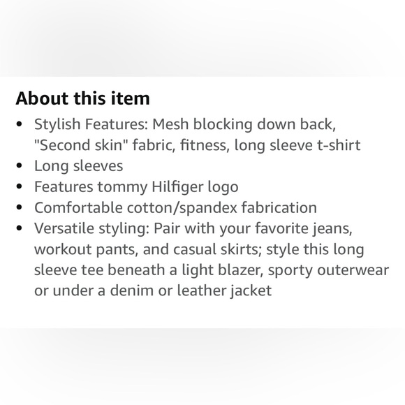 Tommy Hilfiger Sport, Mesh Detail Activewear Top, Long Sleeve, Size S - Picture 13 of 13